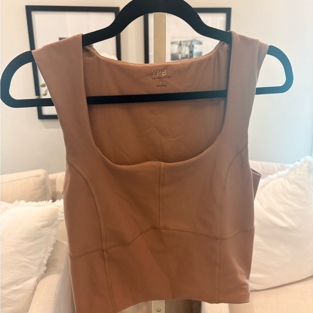 Abercrombie & Fitch Tan Square-Neck Cropped Camisole